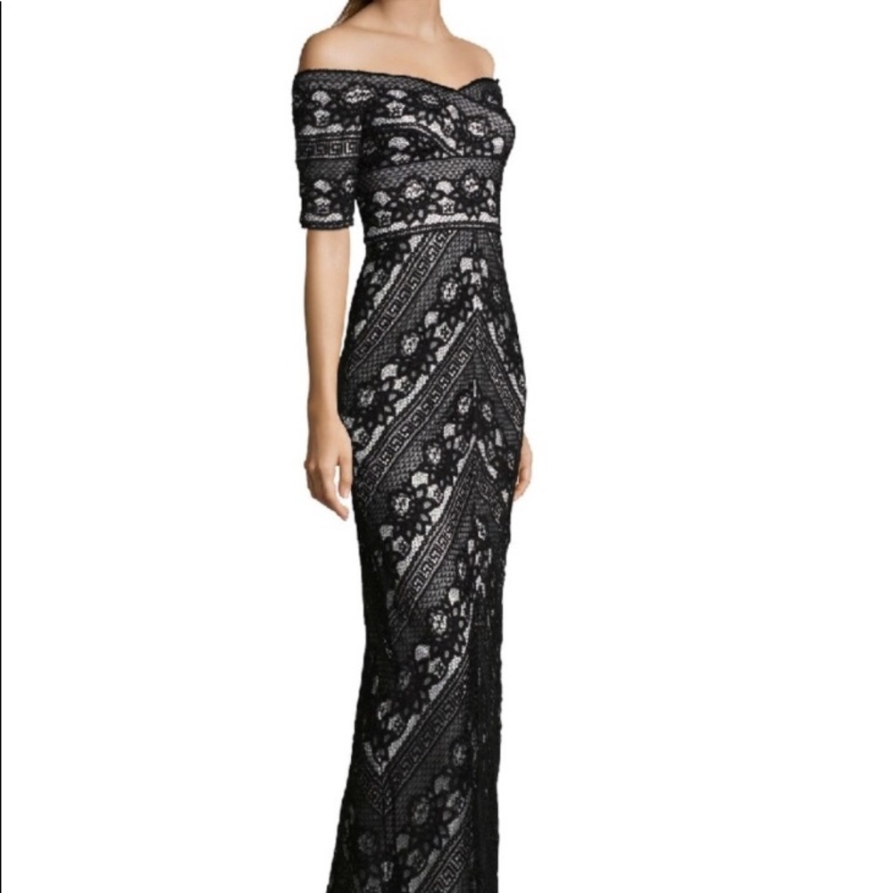 Adrianna Papell black & white gown size 8 NWT